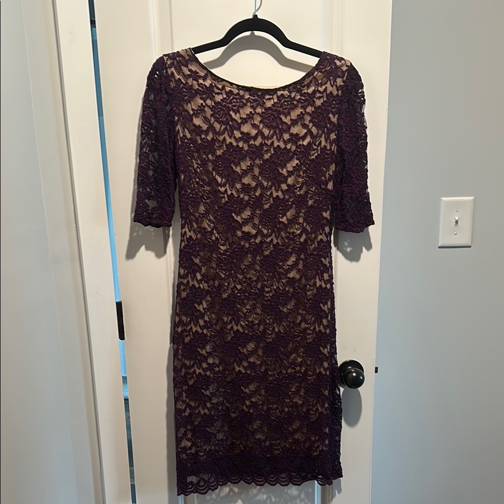 Elegant Purple Lace Dress